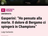 Gasperini alla Gazzetta: “Ho avuto il Covid. Ho avuto paura di morire”